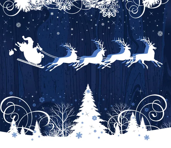 Santa's sleigh. — Stock Vector