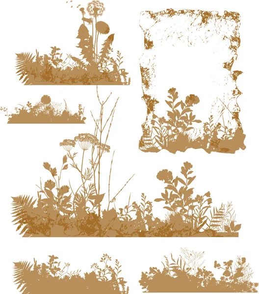 Plantes, silhouette — Image vectorielle