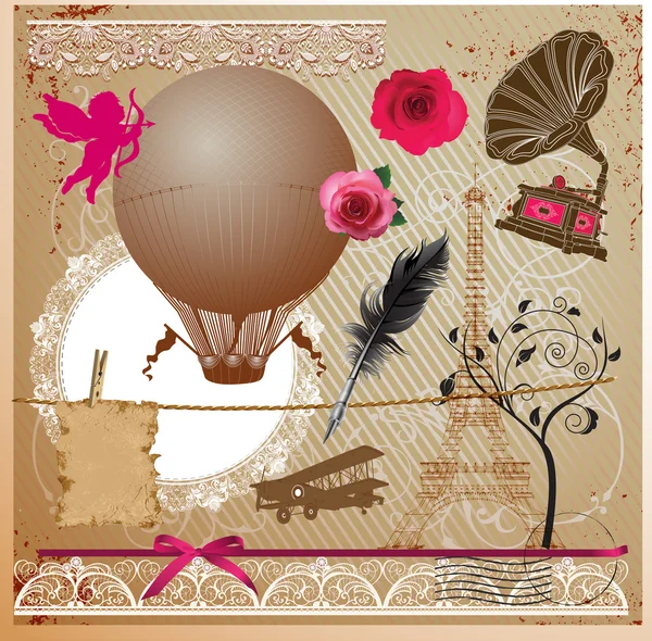 Collection Vintage - pour le design, scrapbook - en vecteur — Image vectorielle