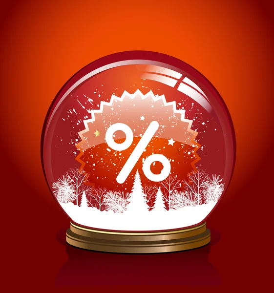 Vector bola de nieve con en color rojo — Vector de stock