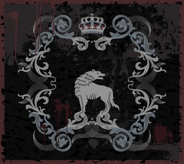 Abstrakt grunge heraldiska skölden — Stock vektor