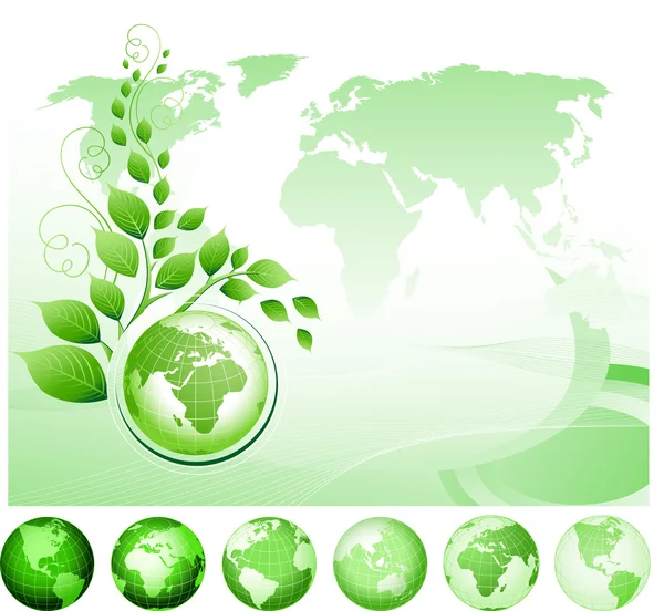 Green Earth background. — Stock Vector