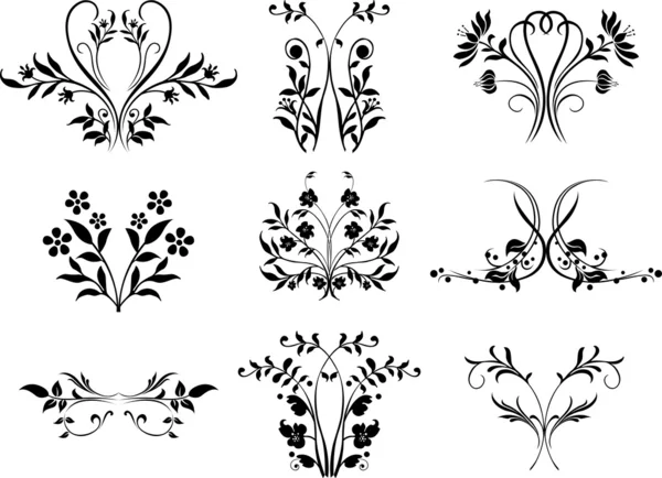 Set of design floral elements. — Stock Vector