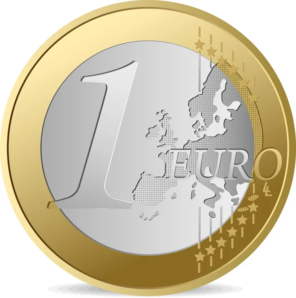 Один евро . — стоковый вектор