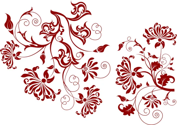 Verzameling van abstract floral ontwerpelementen — Stockvector