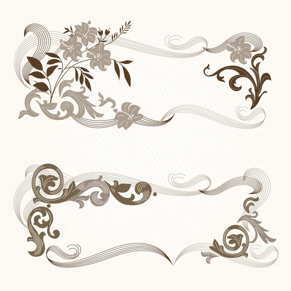 Set of vintage floral frames. — Stock Vector