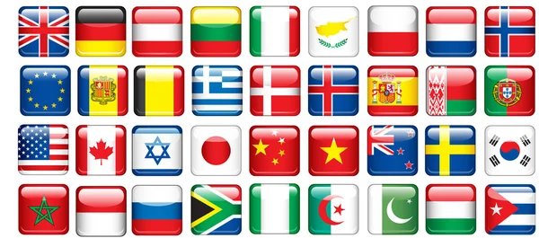 bayrakları kümesi. parlak düğmeler.