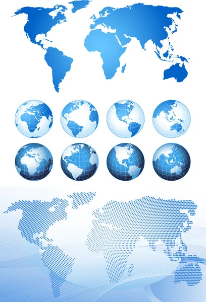 设置系列和地图的全球背景 — 图库矢量图片