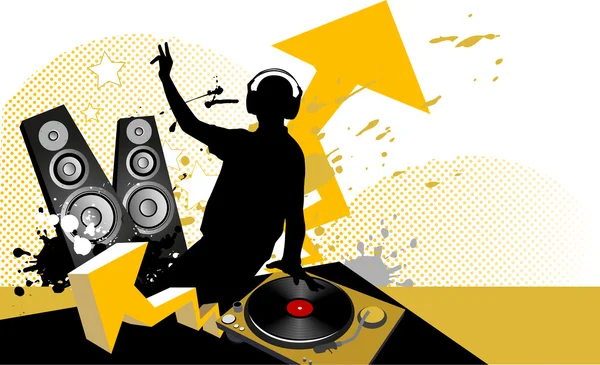 Mixing music concept — Stock Vector