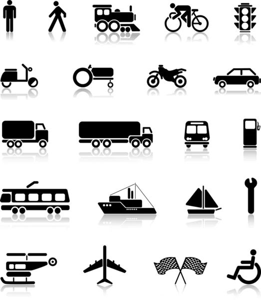 Ulaşım siluetleri vektör toplama