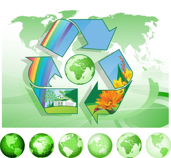 Recycling-Welt. — Stockvektor