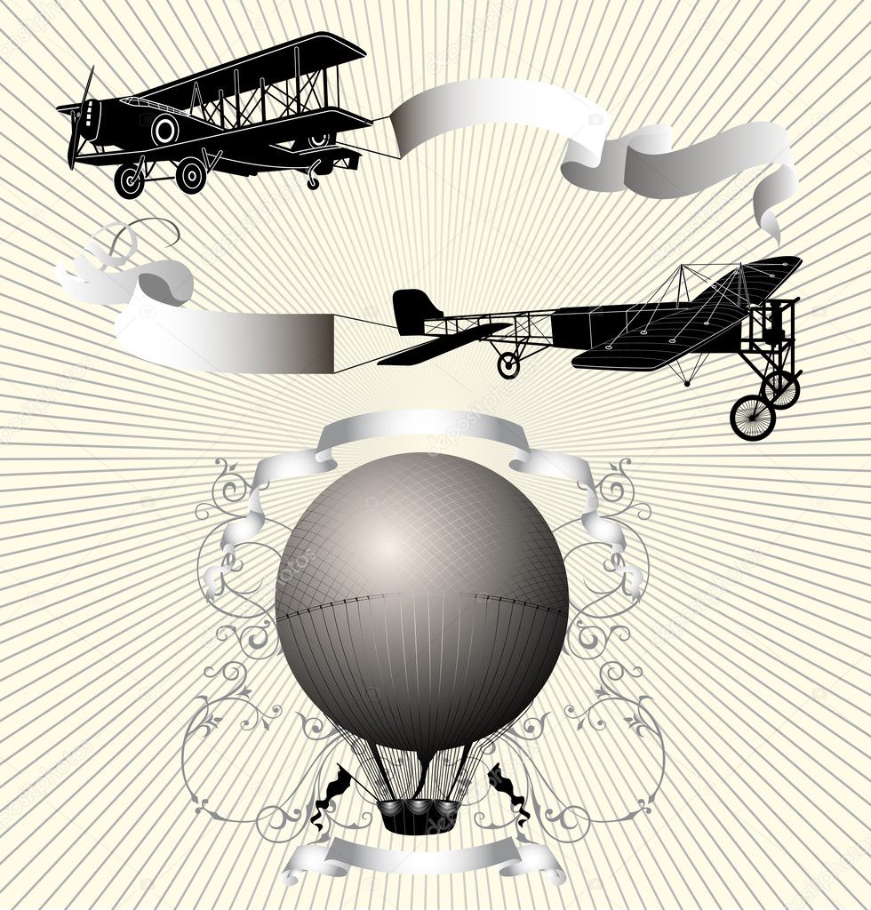 Airplanes and  balloon