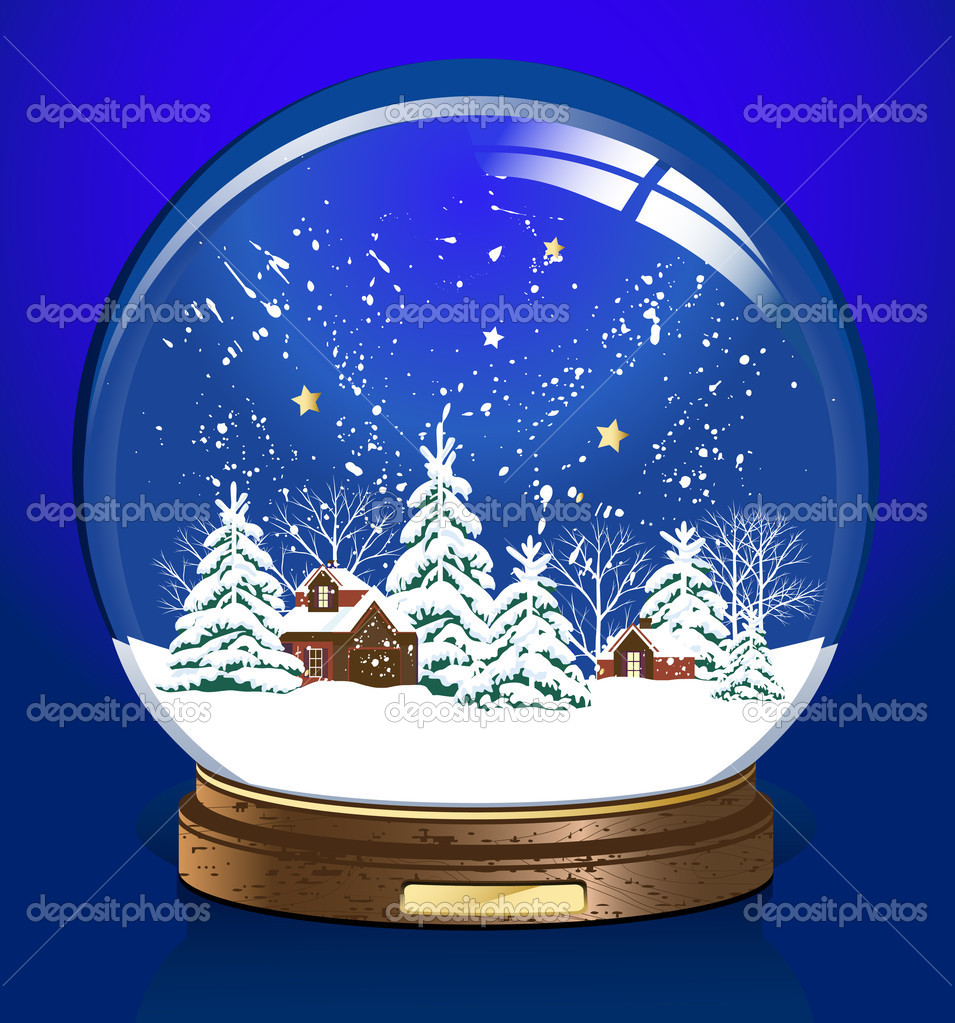 Snow blue globe