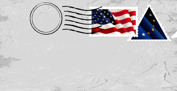 Почтовый штемпель с флагом США
.