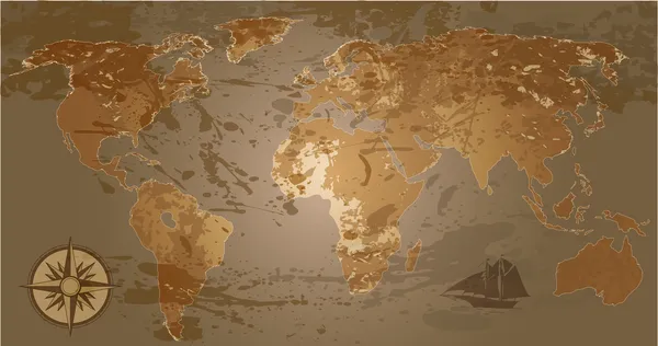 Grunge, rustik Dünya Haritası