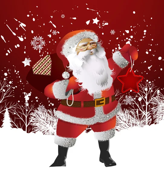 Carta con Babbo Natale clausola claus — Vettoriale Stock