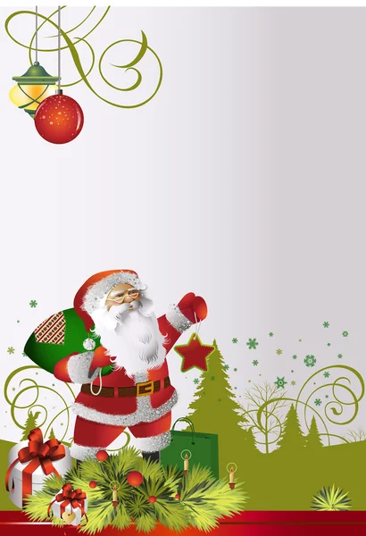 Tarjeta con cláusula santa claus — Vector de stock