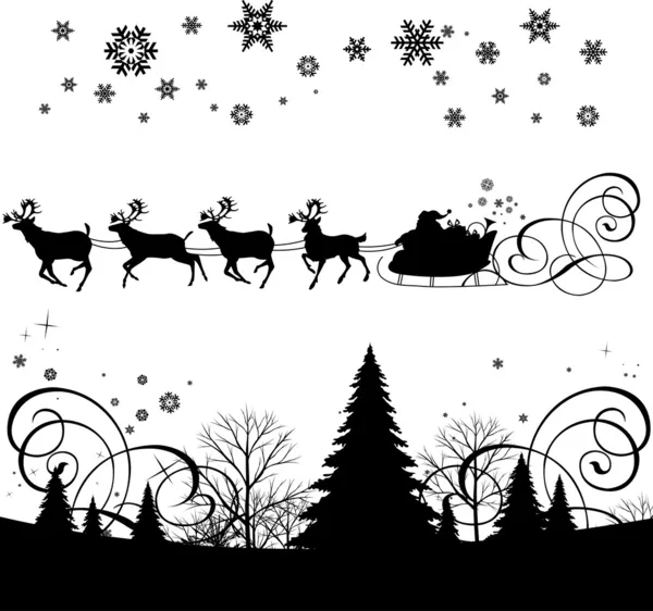 Santa's sleigh. — Stock Vector