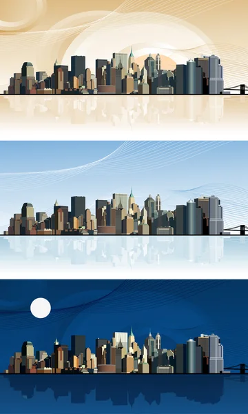 Panorama of the big city. — Stock Vector