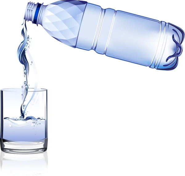 Bottiglia d'acqua e vetro — Vettoriale Stock