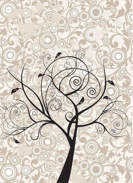 Fond grunge avec arbre. — Image vectorielle