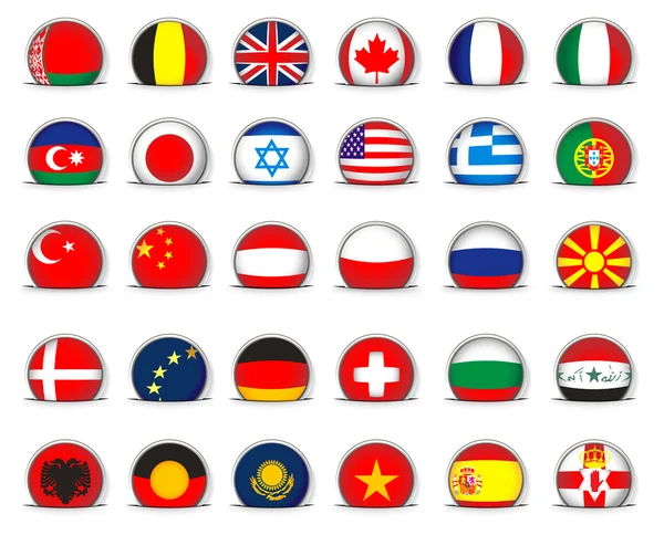 Conjunto de bandeiras mundiais . Gráficos De Vetores