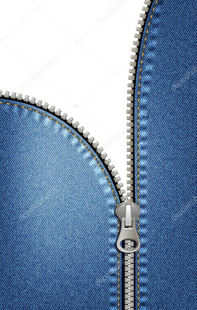 Denim zipper — Stock Vector © mikosha #44814505