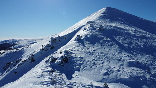 Fantastic winter landscape in snowy mountains. Carpathians mountain, Ukraine, Europe