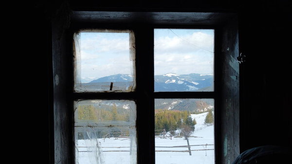 Fantastic winter landscape in snowy mountains. Carpathians mountain, Ukraine, Europe