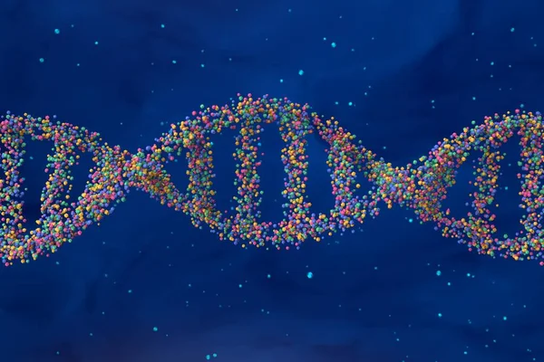 Nucleotídeos Acgt Genoma Humano Molécula Dna Dupla Hélice Detalhes Icosaedro — Fotografia de Stock