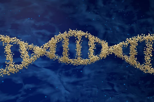 Nucleotídeos Ouro Molécula Dna Genoma Humano Cadeia Dupla Hélice Com — Fotografia de Stock