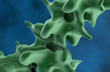 Osteoporoz 'da kırık omurga - yakın görünüm 3d illüstrasyon