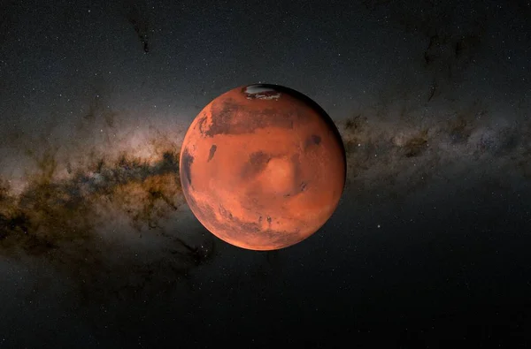 Mars Planet Solar System Illustration Closeup View — Zdjęcie stockowe
