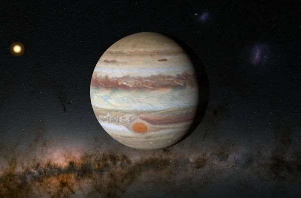 Jupiter Planet Solar System Illustration Closeup View — 图库照片