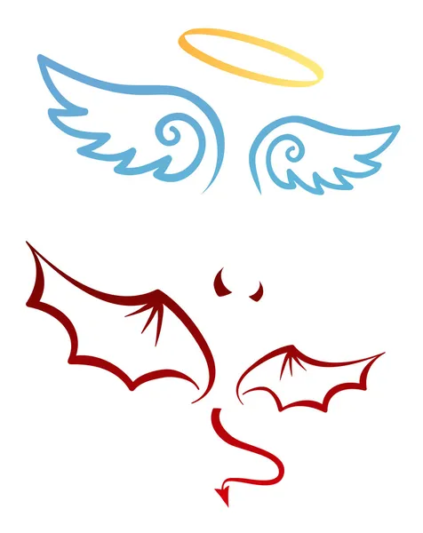 Ángel y diablo — Vector de stock