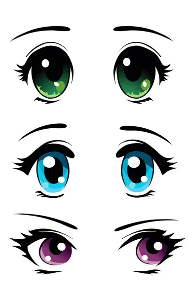 Anime yeux stylisés — Image vectorielle