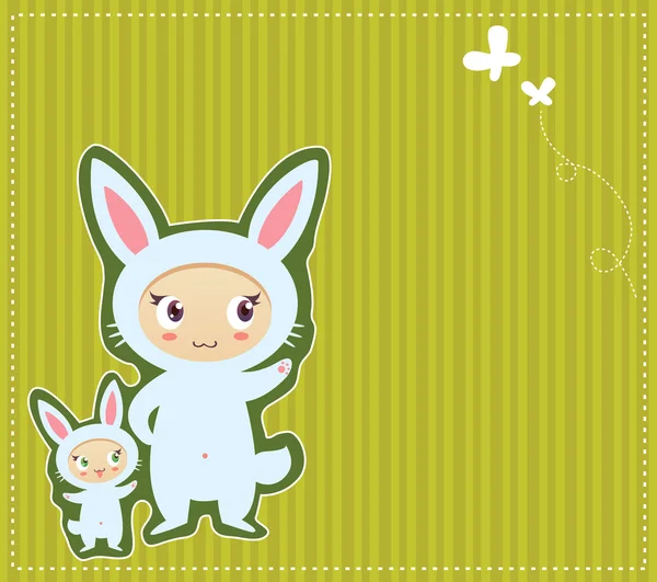 Easter bunnies — Stock Vector