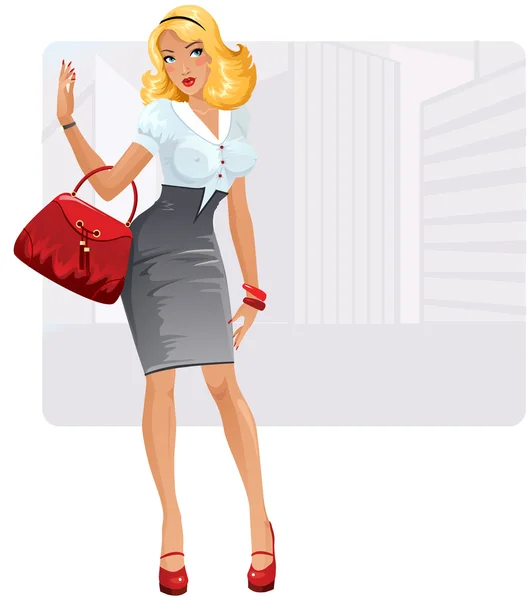 Cute and sexy business lady — Stock Vector
