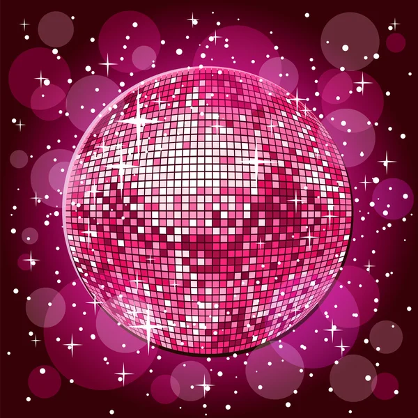 Brillante bola disco rosa — Archivo Imágenes Vectoriales