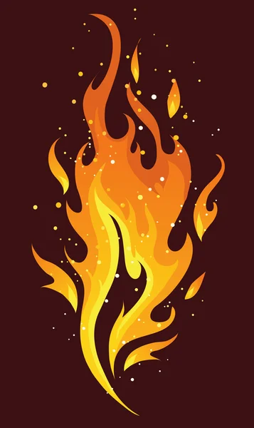 Flaming fire — Vector de stoc