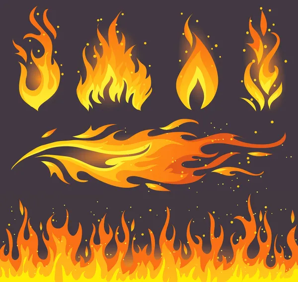 Conjunto de ícone de fogo — Vetor de Stock