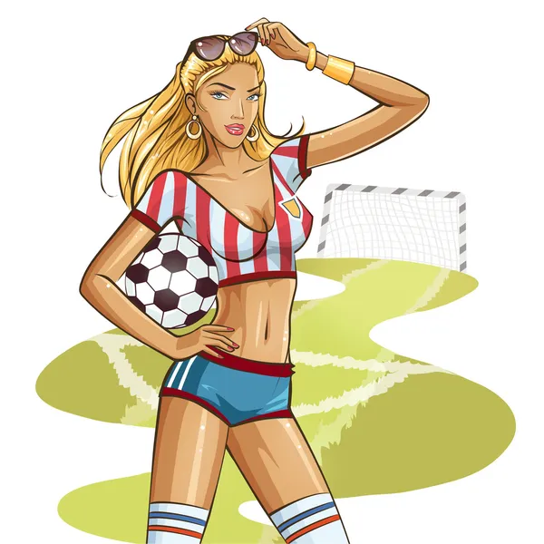 Jugador de fútbol sexy — Vector de stock
