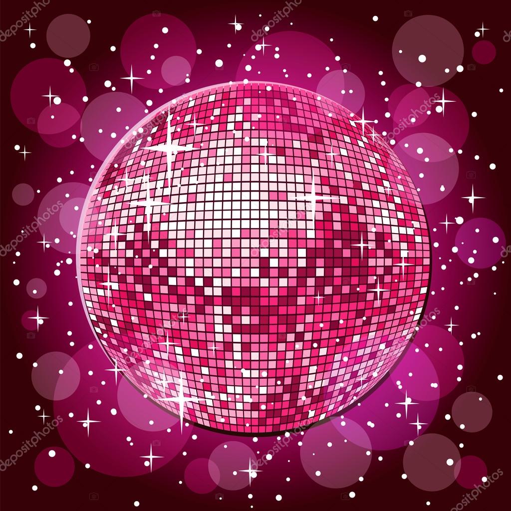 Shiny pink disco ball — Stock Vector © deedl 40553035