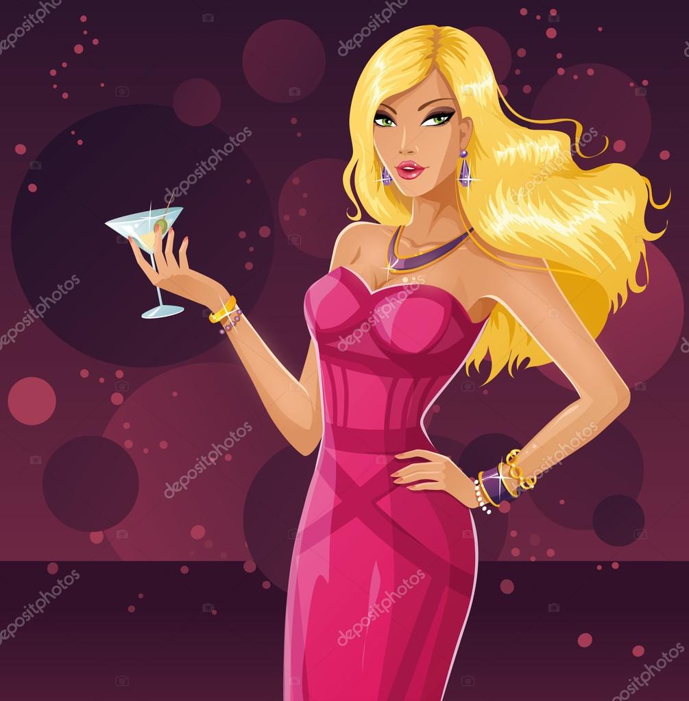 Blonde In A Nightclub Stock Vector Image By ©deedl 40553477