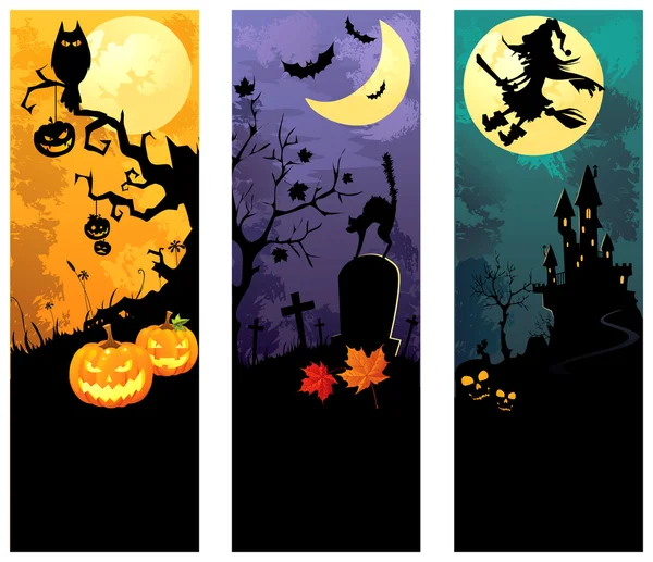 Halloween banners set — Stock Vector