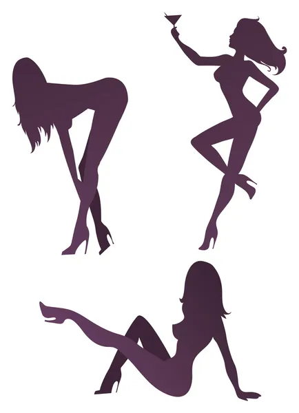 Sexy silhouettes — Stock Vector