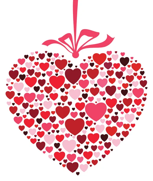 Розовое украшение сердца — стоковый вектор