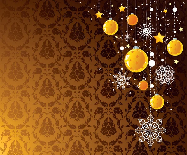 Golden Christmas background — Stock Vector