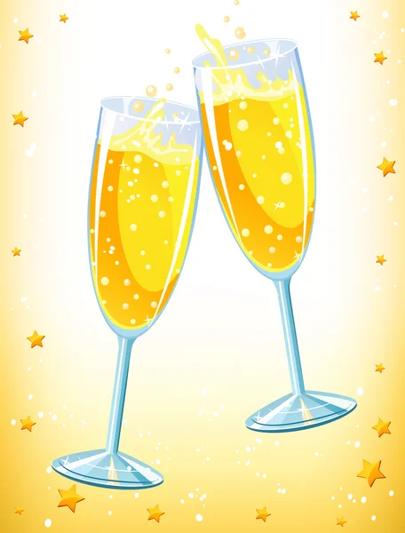 Champagne glasses — Stock Vector