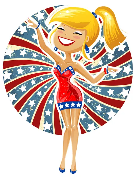 Cute blonde celebrating — Stock Vector